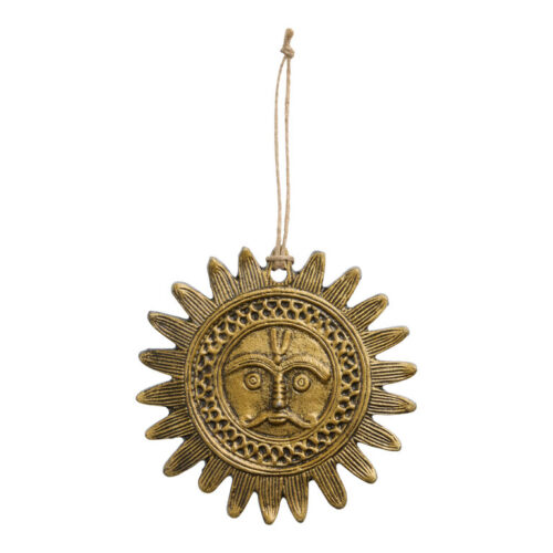Antique Gold Metal Sunrise Face Wall Decor