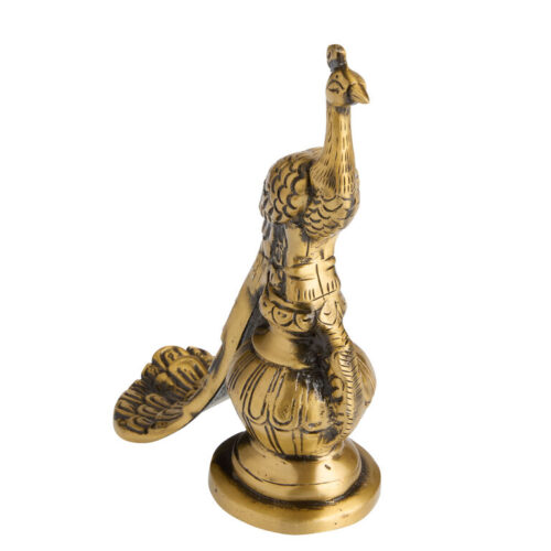 Antique Gold Peacock Tabletop Decor