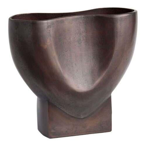 Bronze Metal Abstract Pinched Vase