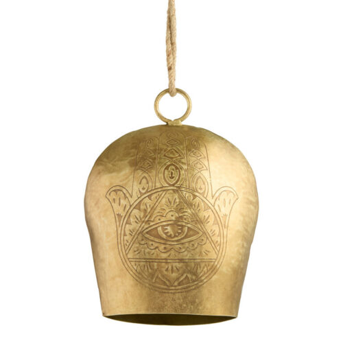 CRAFT Antique Gold Metal Etched Cowbell Decor