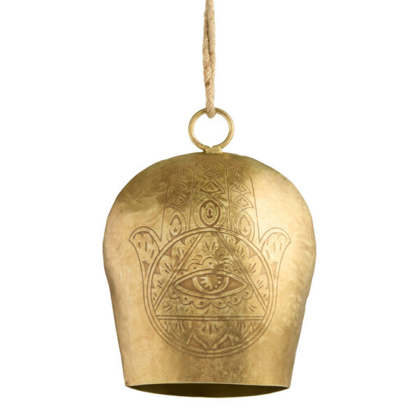 CRAFT Antique Gold Metal Etched Cowbell Decor
