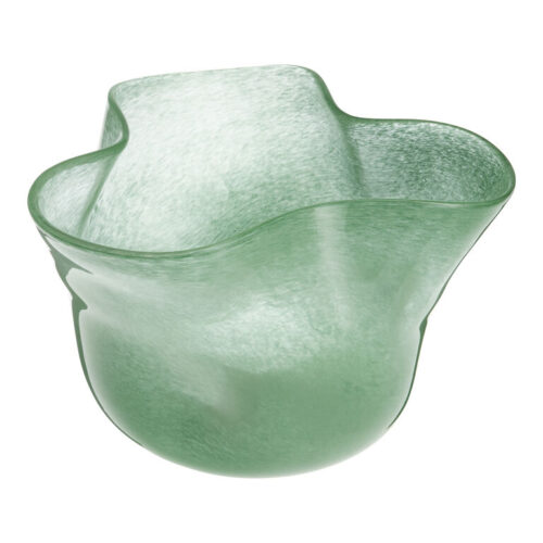 CRAFT Jade Green Art Glass Wavy Bowl Decor