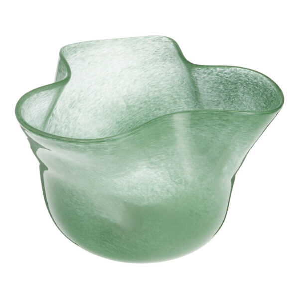 CRAFT Jade Green Art Glass Wavy Bowl Decor