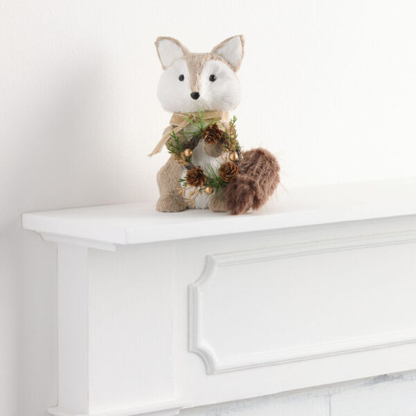 Fabric Fox with Wreath Decor