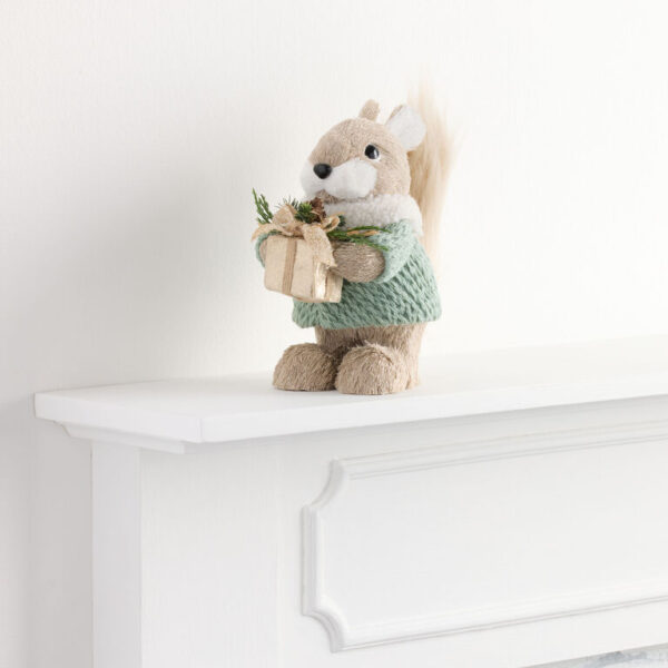 Fabric Squirrel with Gift Decor
