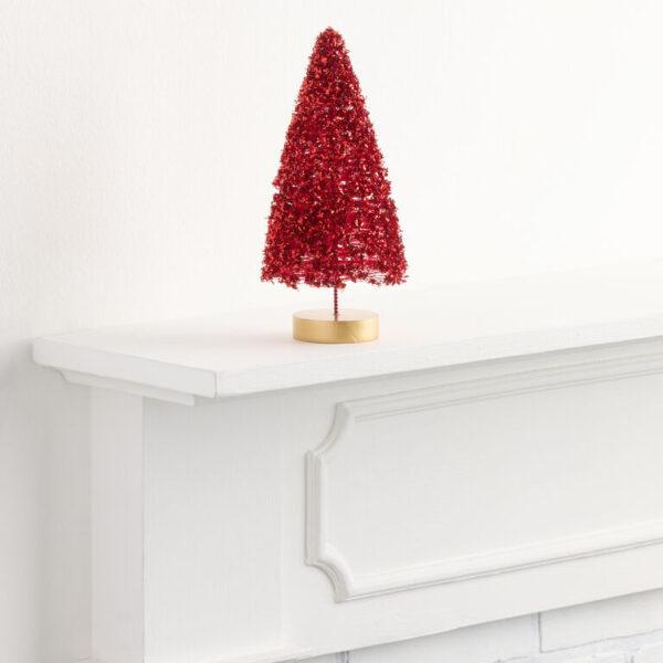 Glittered Bottlebrush Tree Decor