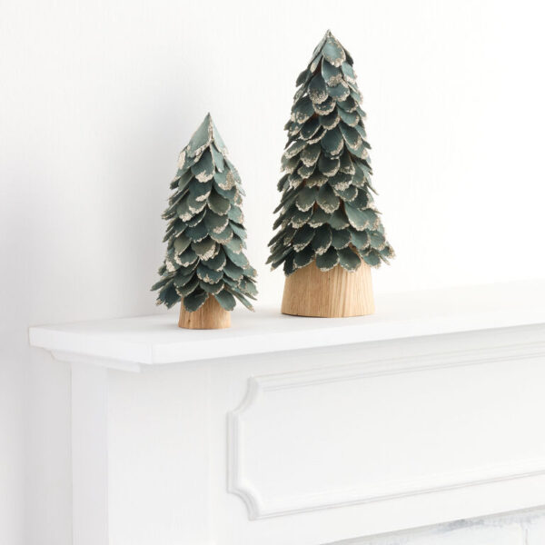 Glittered Wood Curl Tree Decor