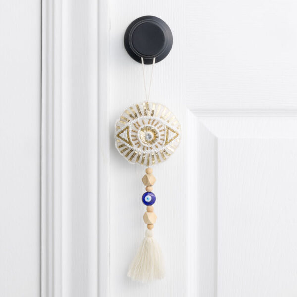 Gold Evil Eye Beaded Embroidered Door Hanger Decor