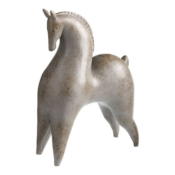 Gray Resin Horse Decor