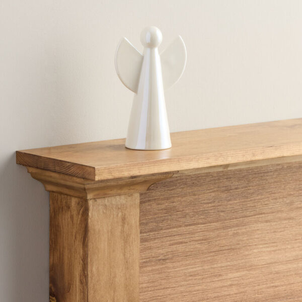 Iridescent Ivory Ceramic Angel Decor