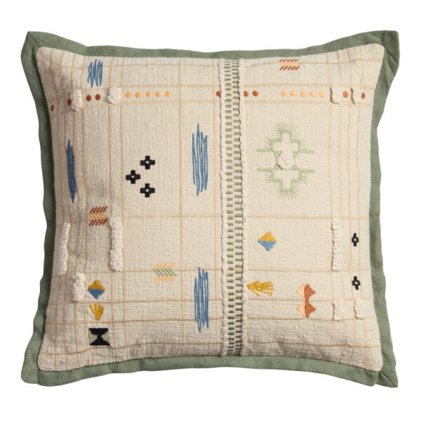 Ivory Geometric Symbols Indoor Outdoor Throw Pillow