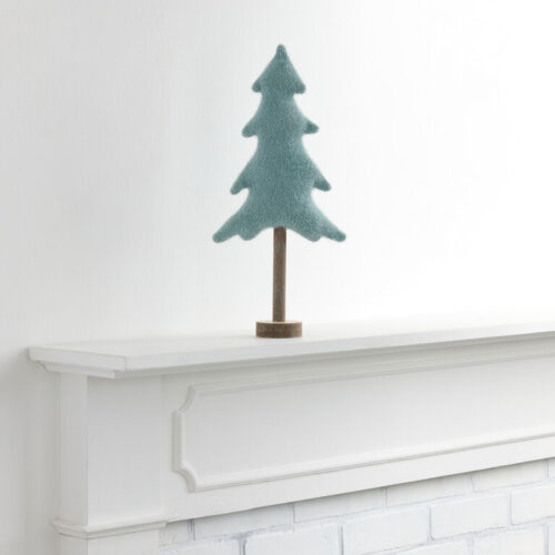 Large Green Fabric and Wood Tree Decor