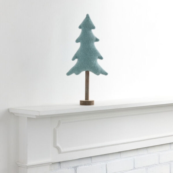 Large Green Fabric and Wood Tree Decor