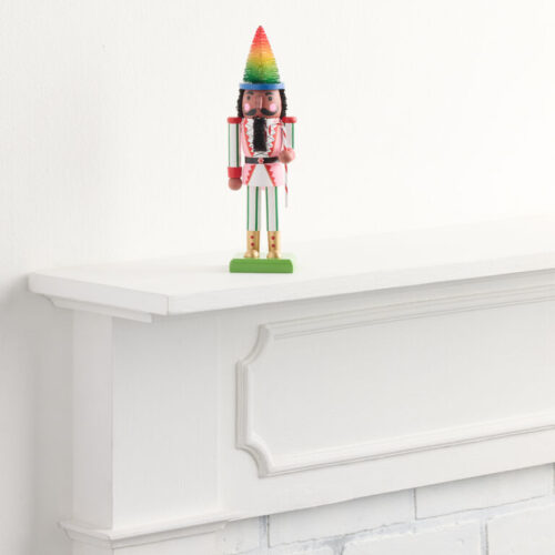 Nutcracker with Rainbow Tree Hat Decor