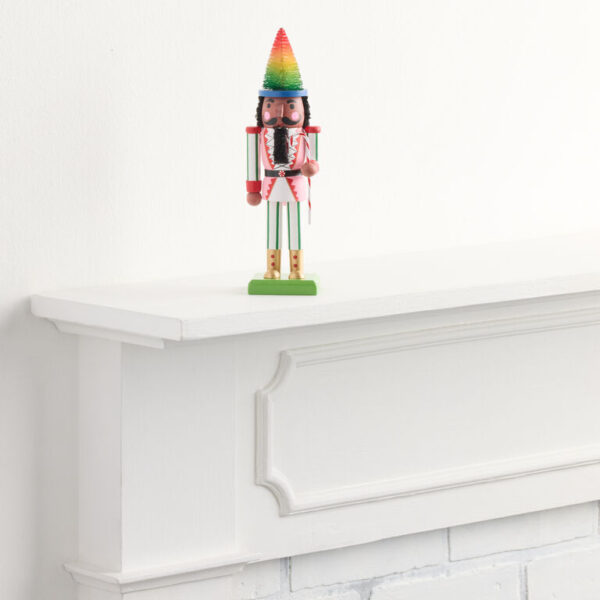 Nutcracker with Rainbow Tree Hat Decor