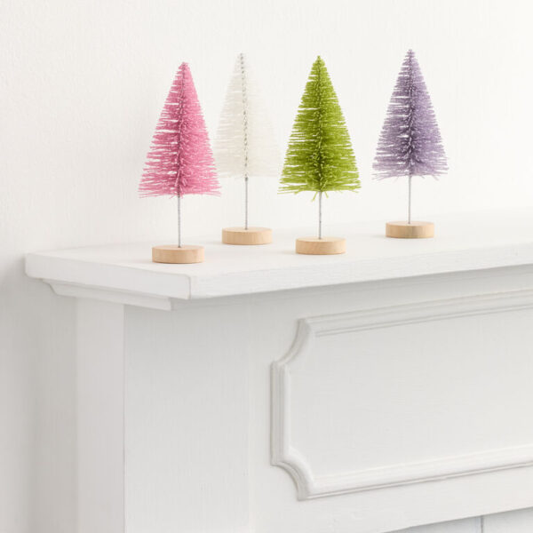 Pastel Bottlebrush Tree Decor 4 Pack