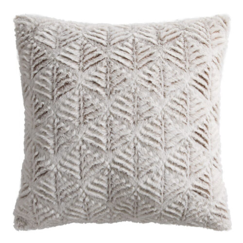 Plush Carved Leaf Throw Pillow