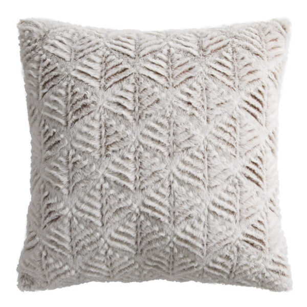 Plush Carved Leaf Throw Pillow