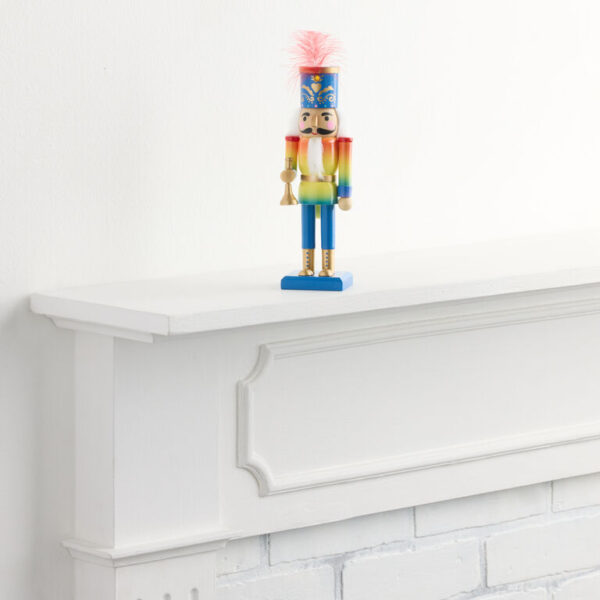 Rainbow Nutcracker with Trumpet Decor