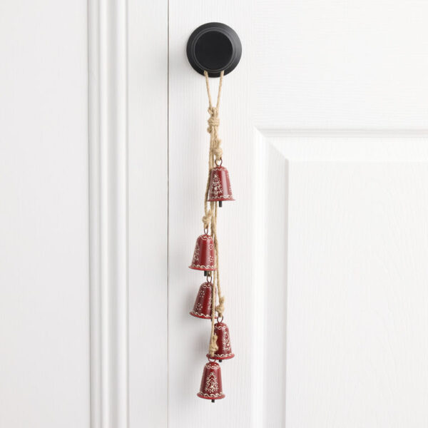 Red Metal Bell Cluster Hanging Decor