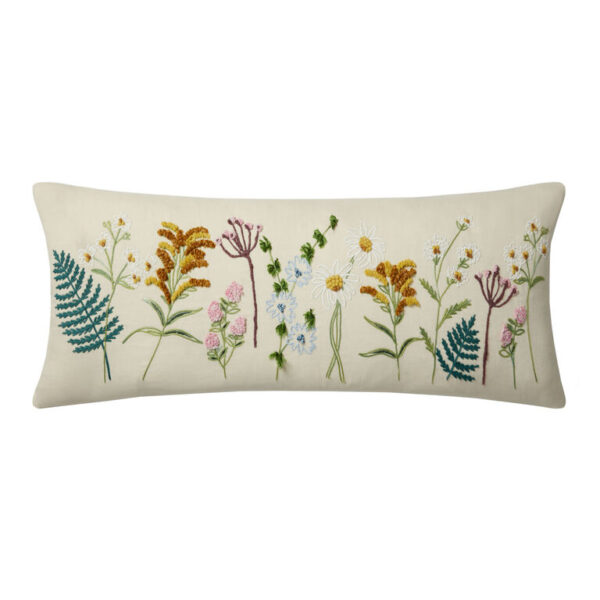 Rifle Paper Co. Extra Wide Blooming Flowers Lumbar Pillow