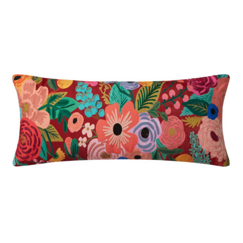 Rifle Paper Co. Extra Wide Rust Garden Party Lumbar Pillow