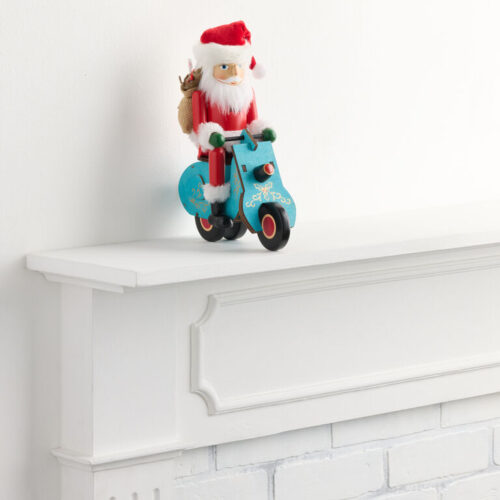 Santa Claus Nutcracker with Scooter Decor