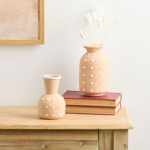 Terracotta Ceramic Hobnail Vase Collection