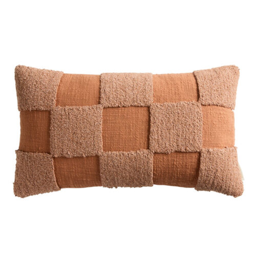 Tonal Checkered Indoor Outdoor Lumbar Pillow