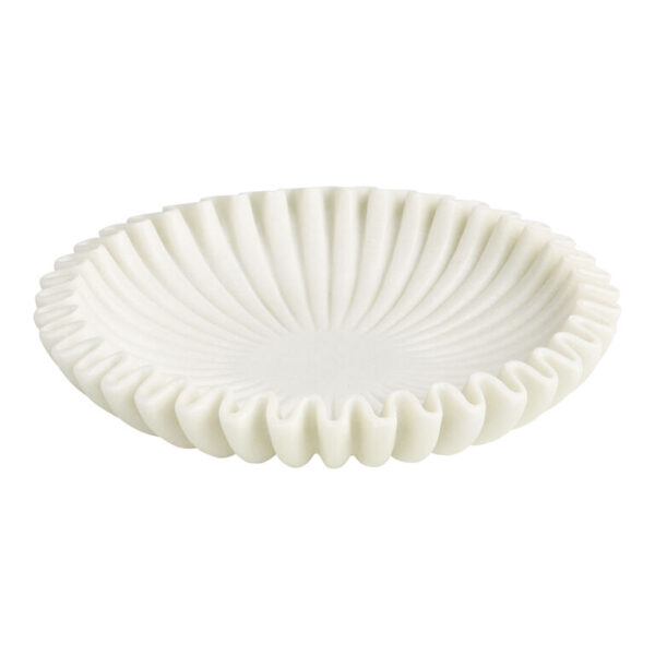 White Faux Marble Accordion Tray