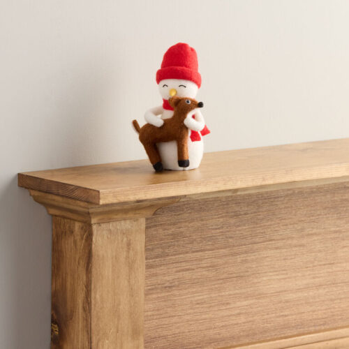 Wool Snowman and Deer Decor