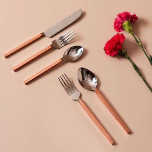 Cutlery With Copper Plating On Handles - Set Of 5 Cutlery With Copper Plating On Handles - Set Of 5