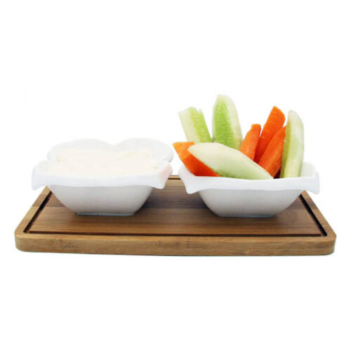 Elegant Ceramic Bowls - White - Set Of 2 Elegant Ceramic Bowls - White - Set Of 2