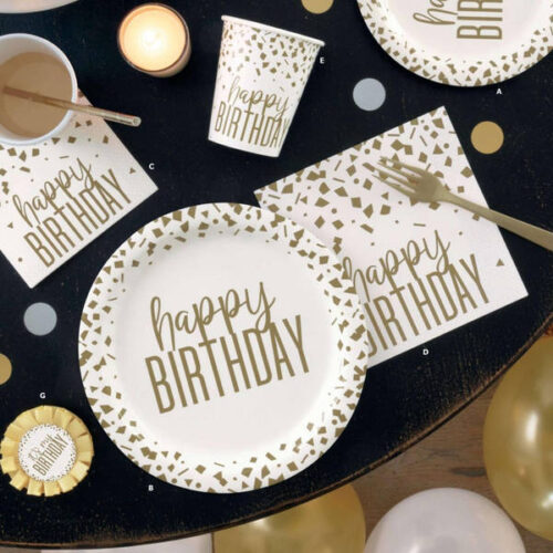 Plate - Happy Birthday - Set Of 8 Plate - Happy Birthday - Set Of 8