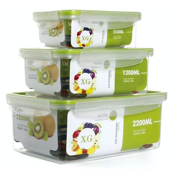 Storage Box - Four Side Lock - Spill Proof - Set Of 3 Storage Box - Four Side Lock - Spill Proof - Set Of 3