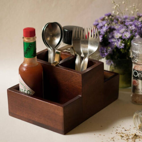 Wooden Condiment Stand - Small Wooden Condiment Stand - Small
