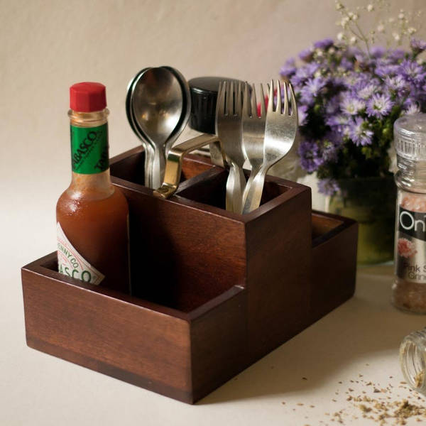 Wooden Condiment Stand - Small